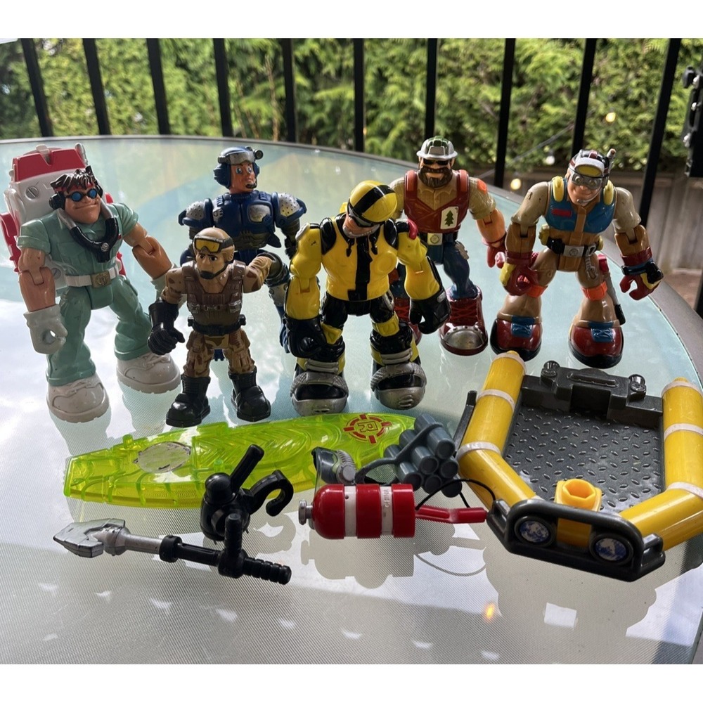 Fisher Price Rescue‎ Heroes Lot Diver Trooper Miner Medic + Accessories